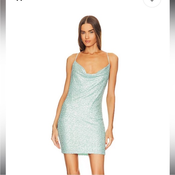 Susana Monaco blue mermaid sequin slip mini dress - Picture 4 of 11